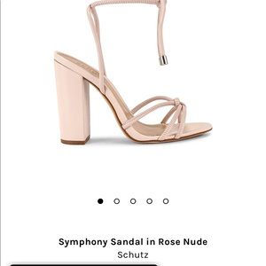 Schutz nude block heel sandal